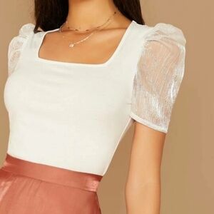 Shein White Top, Size L